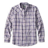 Space-Dyed Plaid Long-Sleeve Shirt