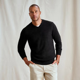 Merino Piqué V-Neck Sweater
