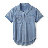Denim Short-Sleeve Camp Shirt