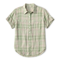 Plaid Gauze Short-Sleeve Camp Shirt