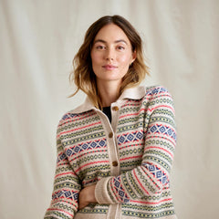 Fair Isle Patterned Brushed Cashmere Cardigan