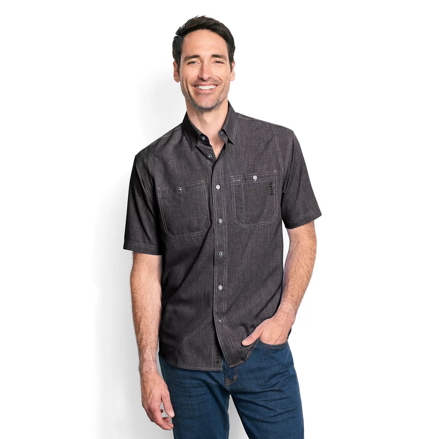 Men’s Tech Chambray Short-Sleeve Work Shirt