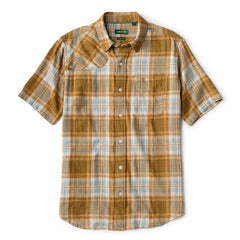 Space-Dyed Plaid Short-Sleeve Shirt