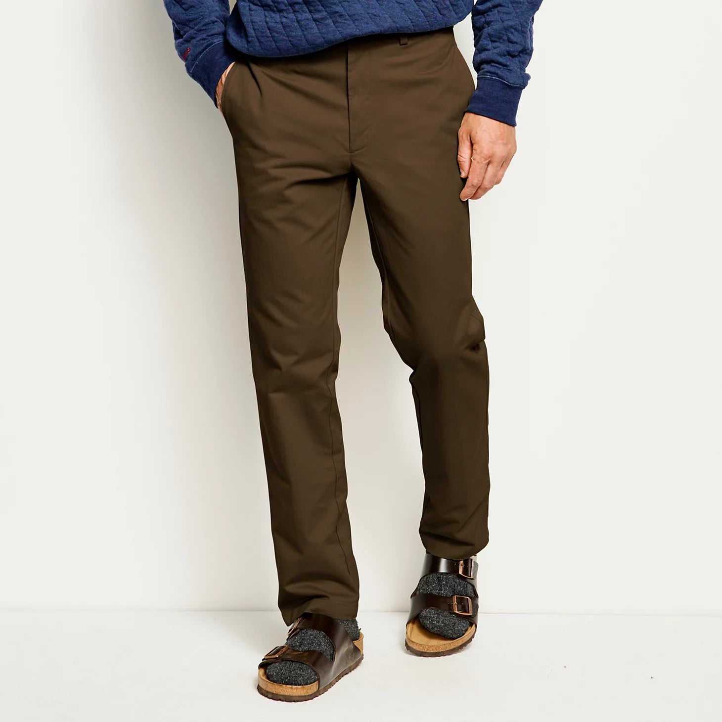 Ultimate Khakis Trim Fit Plain-Front Pants