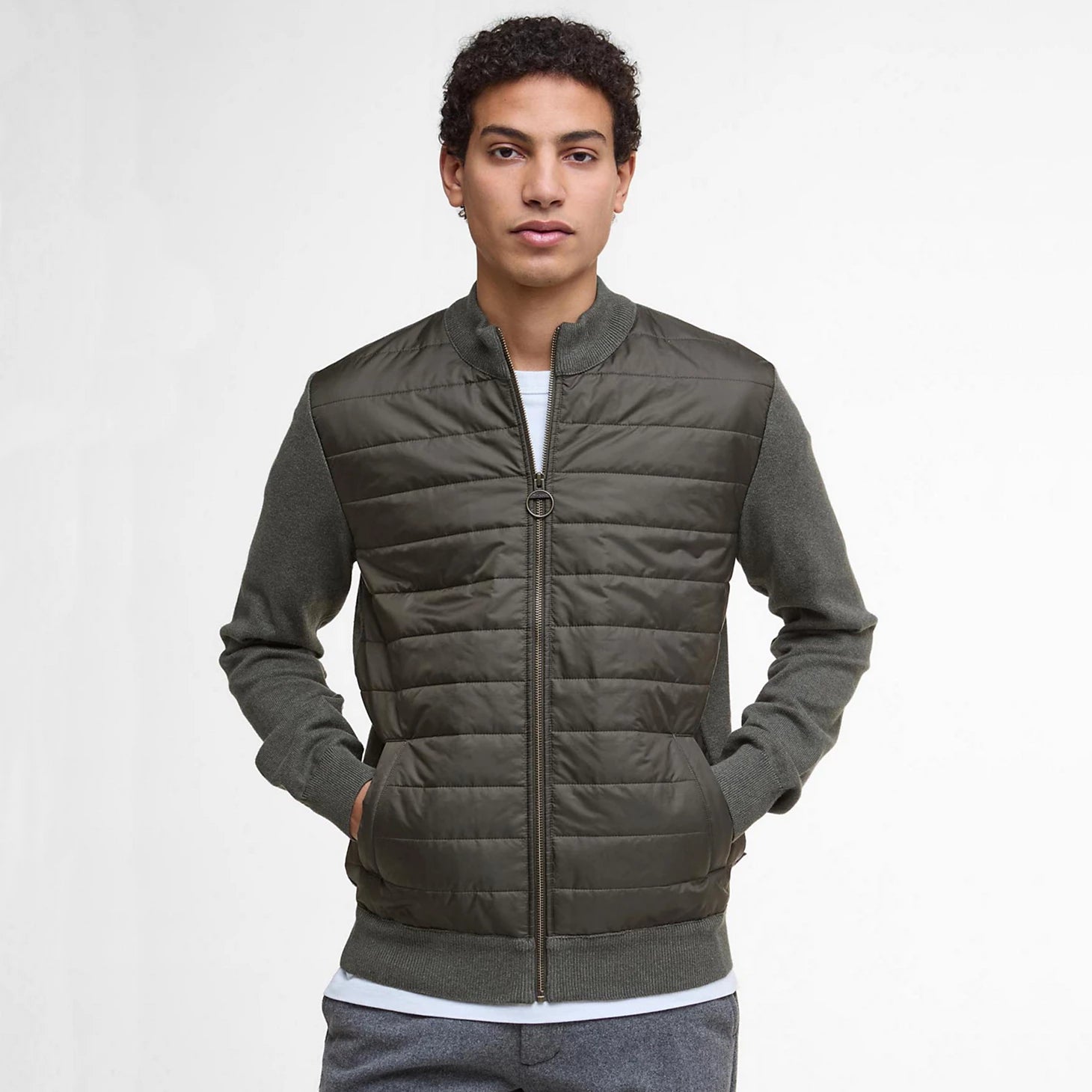 Barbour® Essential Carn Baffle Zip-Through Knitted Sweater