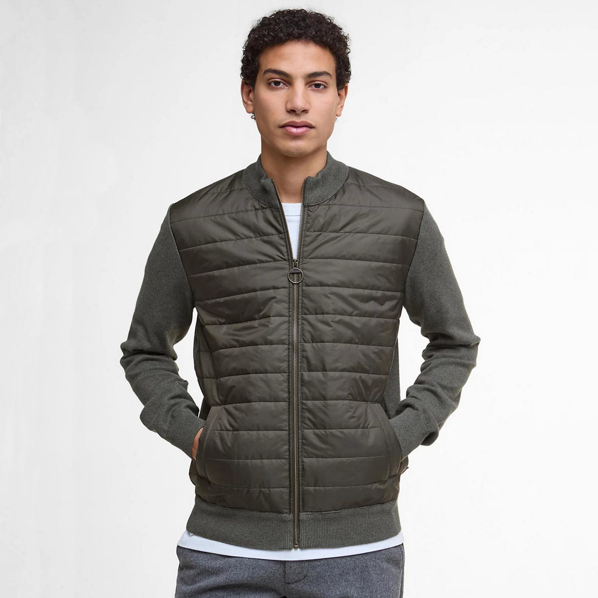 Barbour® Essential Carn Baffle Zip-Through Knitted Sweater