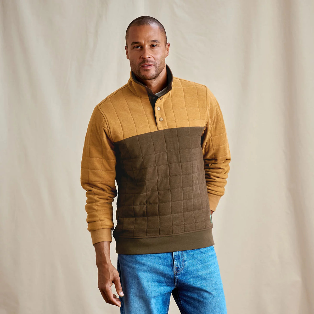 Men’s Battenkill Colorblock Quilted 1/4-Snap Sweatshirt