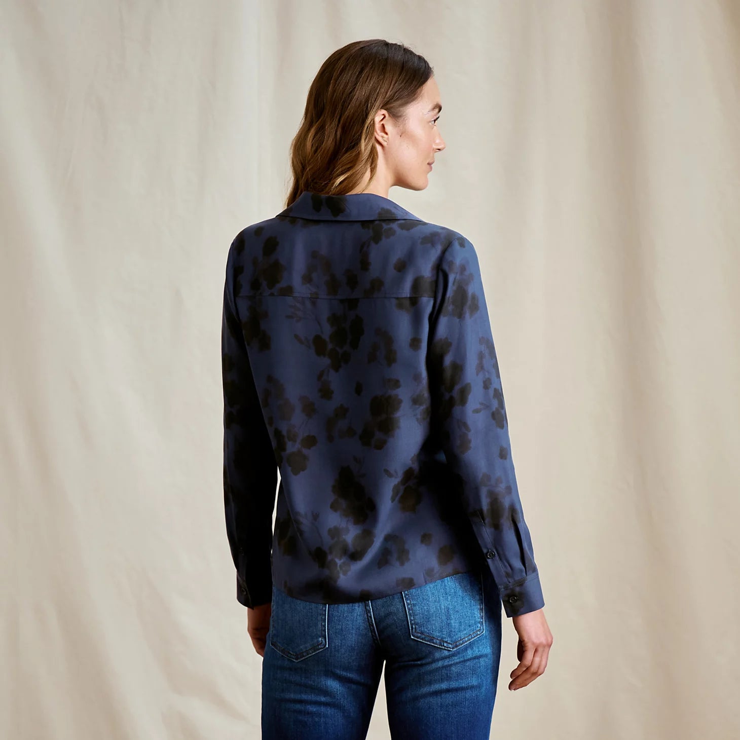 Washable Silk Long-Sleeve Shirt