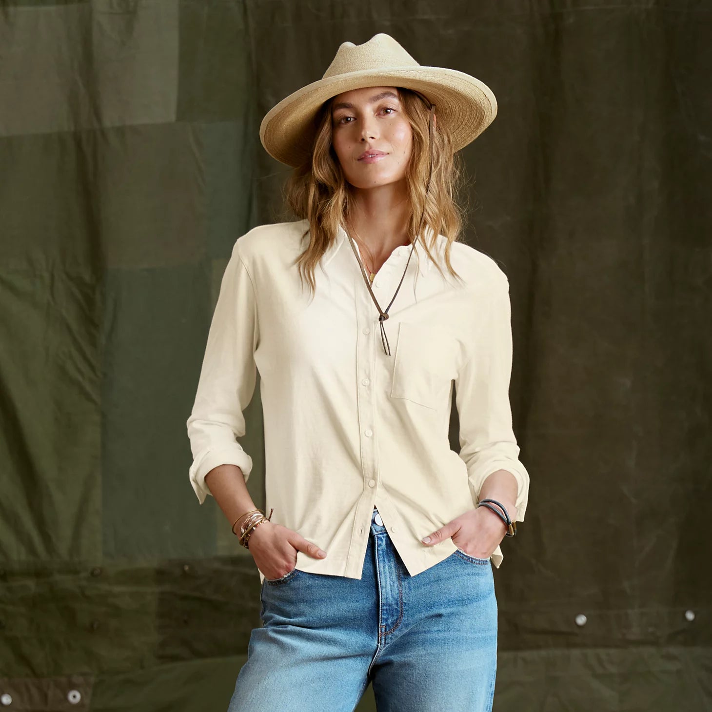 Women's Bromley Knit Button-Down Long-Sleeve Shirt