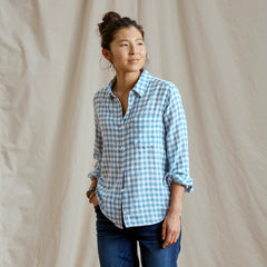 Everyday Lightweight Plaid Long-Sleeve Boyfriend Shirt