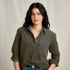 Corduroy Button-Down Long-Sleeve Shirt