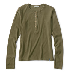 Ribbed Henley Long-Sleeve Tee