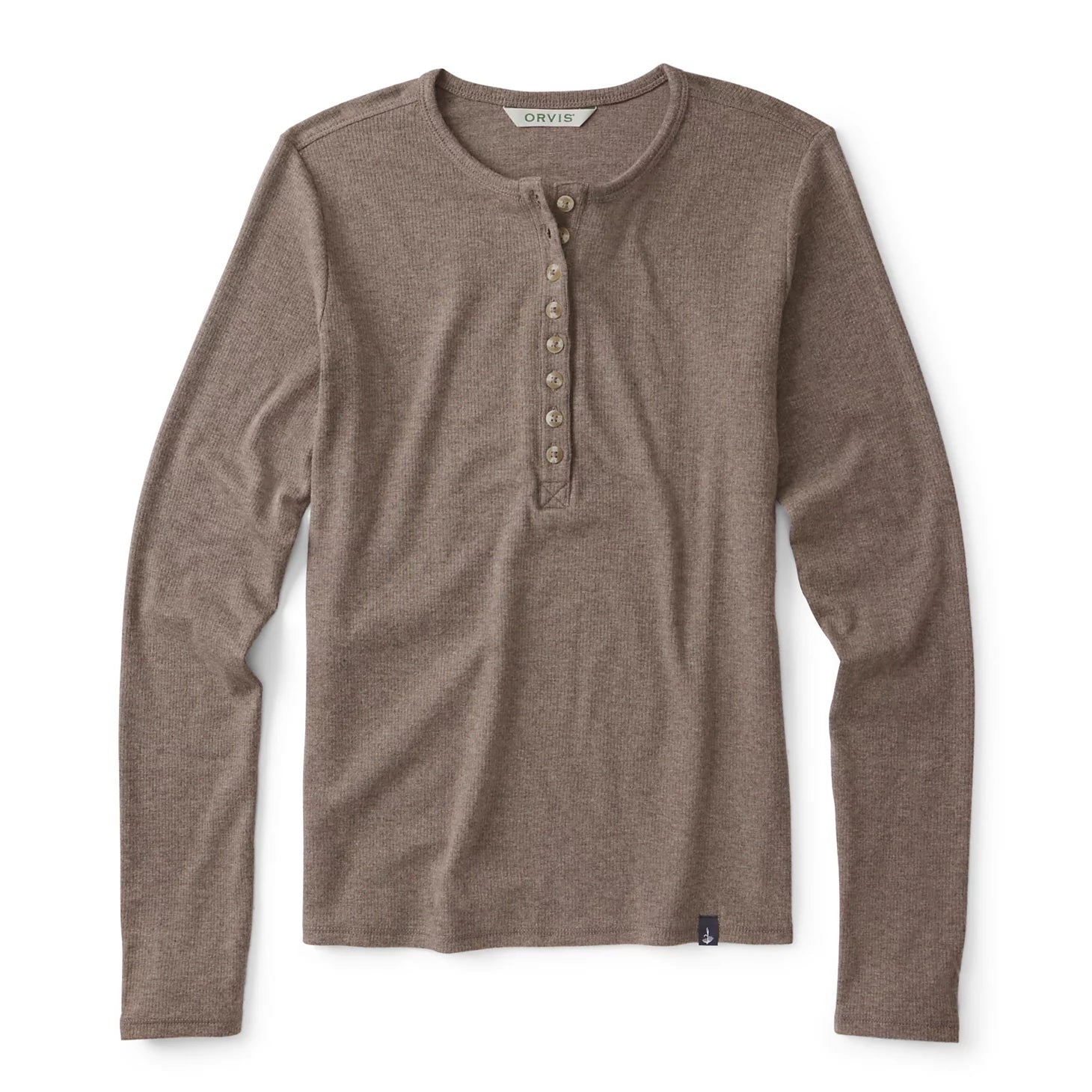 Ribbed Henley Long-Sleeve Tee