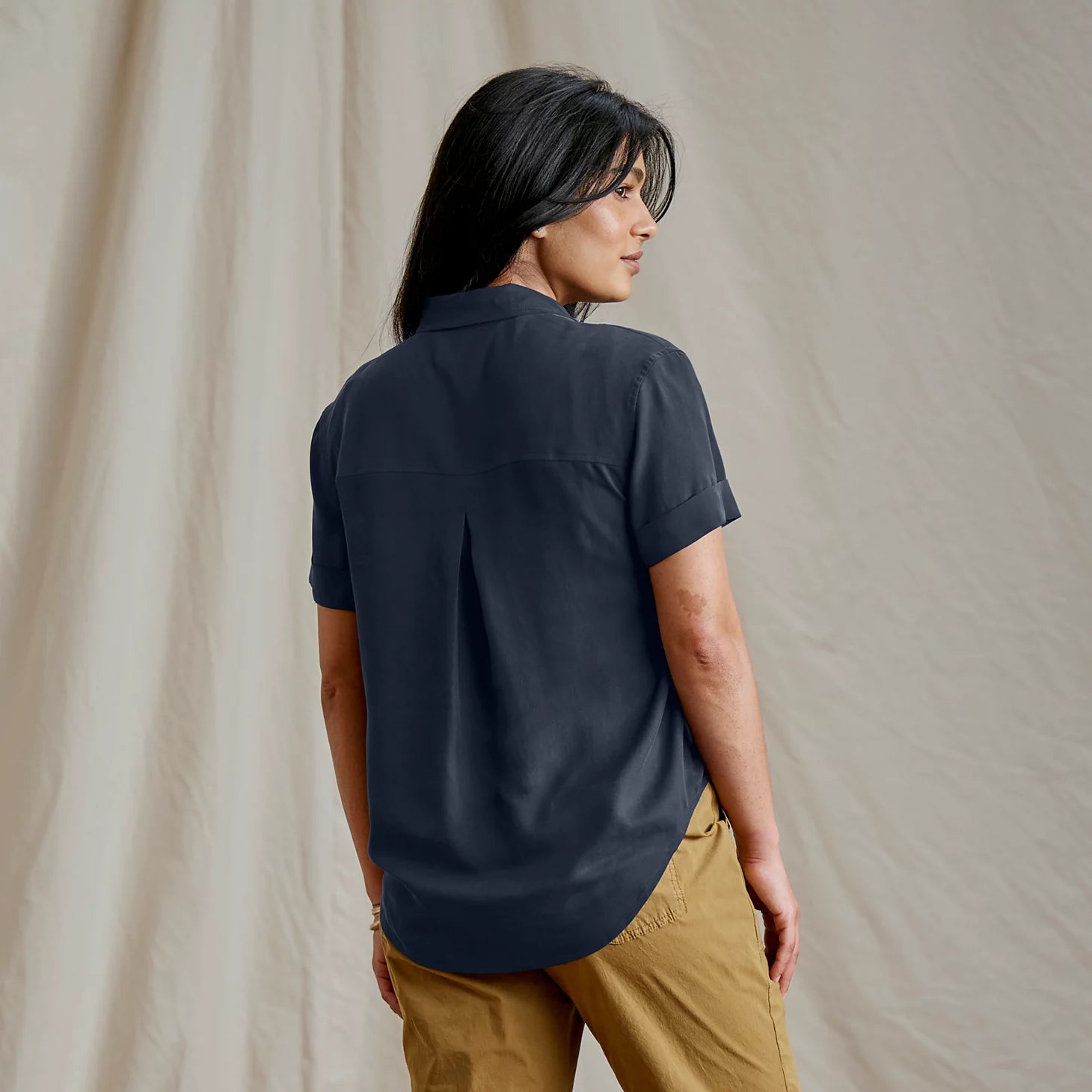 Washable Silk Short-Sleeve Camp Shirt