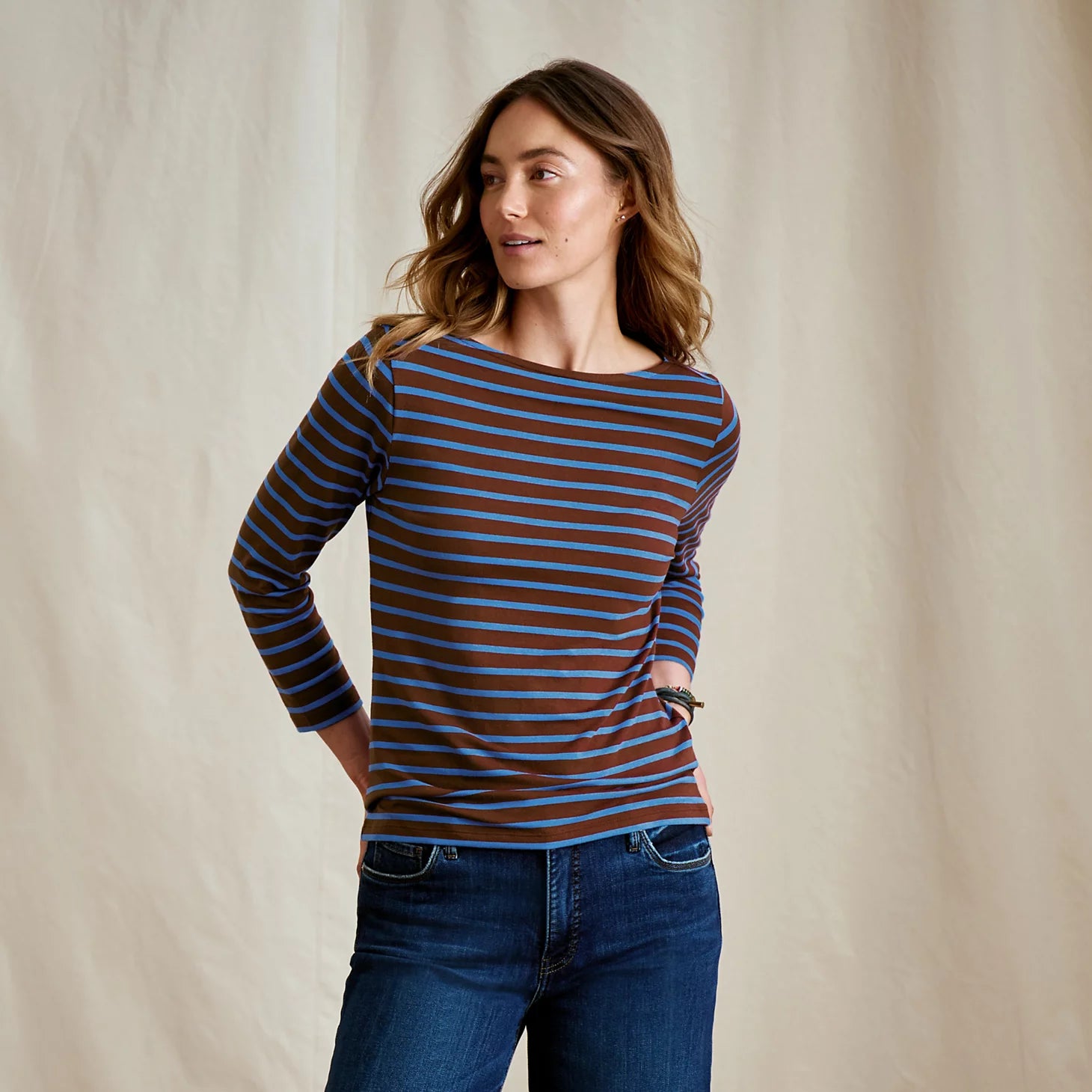 Perfect 3/4-Sleeve Boatneck Tee
