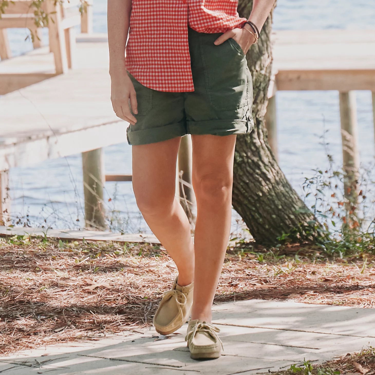 Women’s 1856 Stretch Poplin 9" Utility Shorts