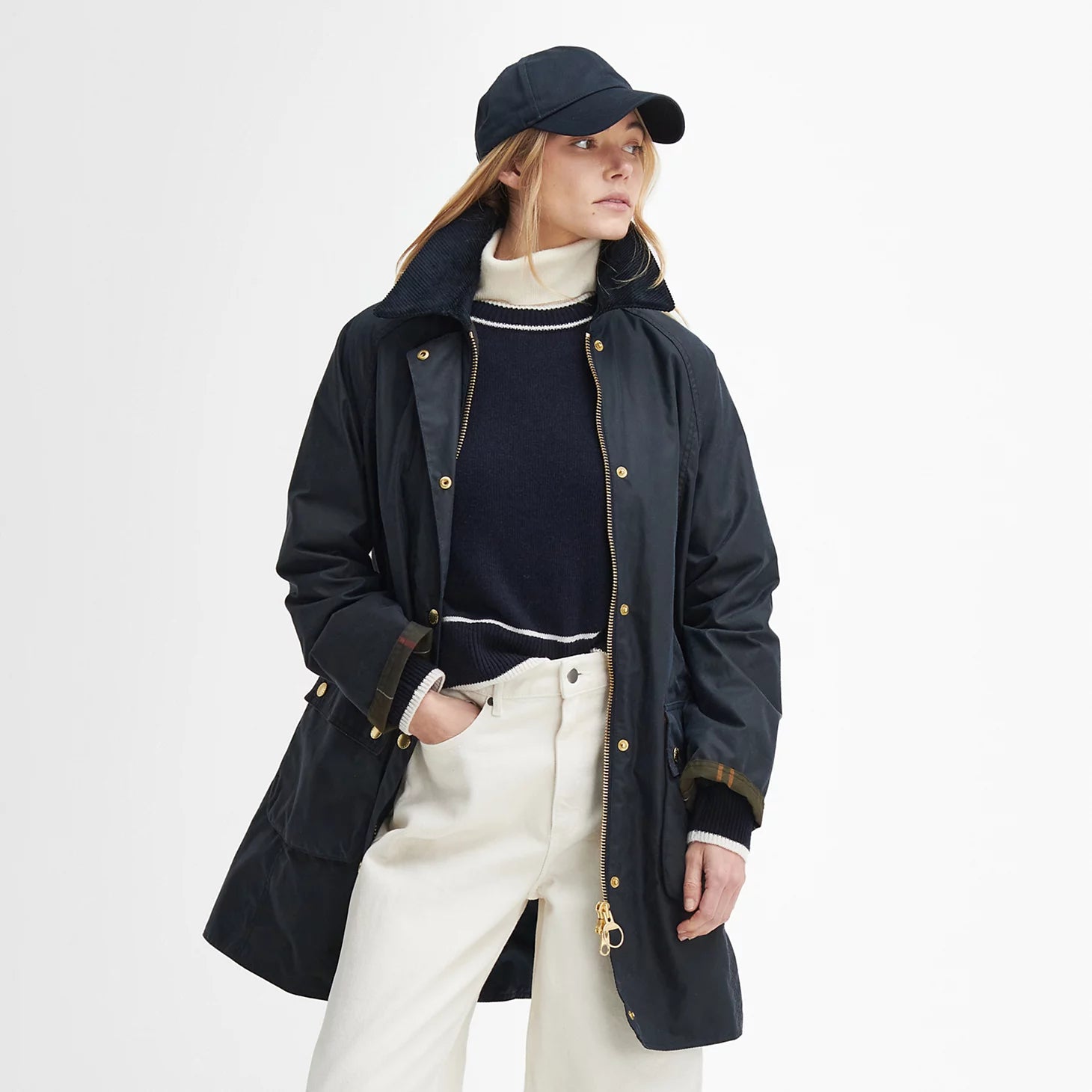 Barbour® Beadnell Waxed Long Jacket