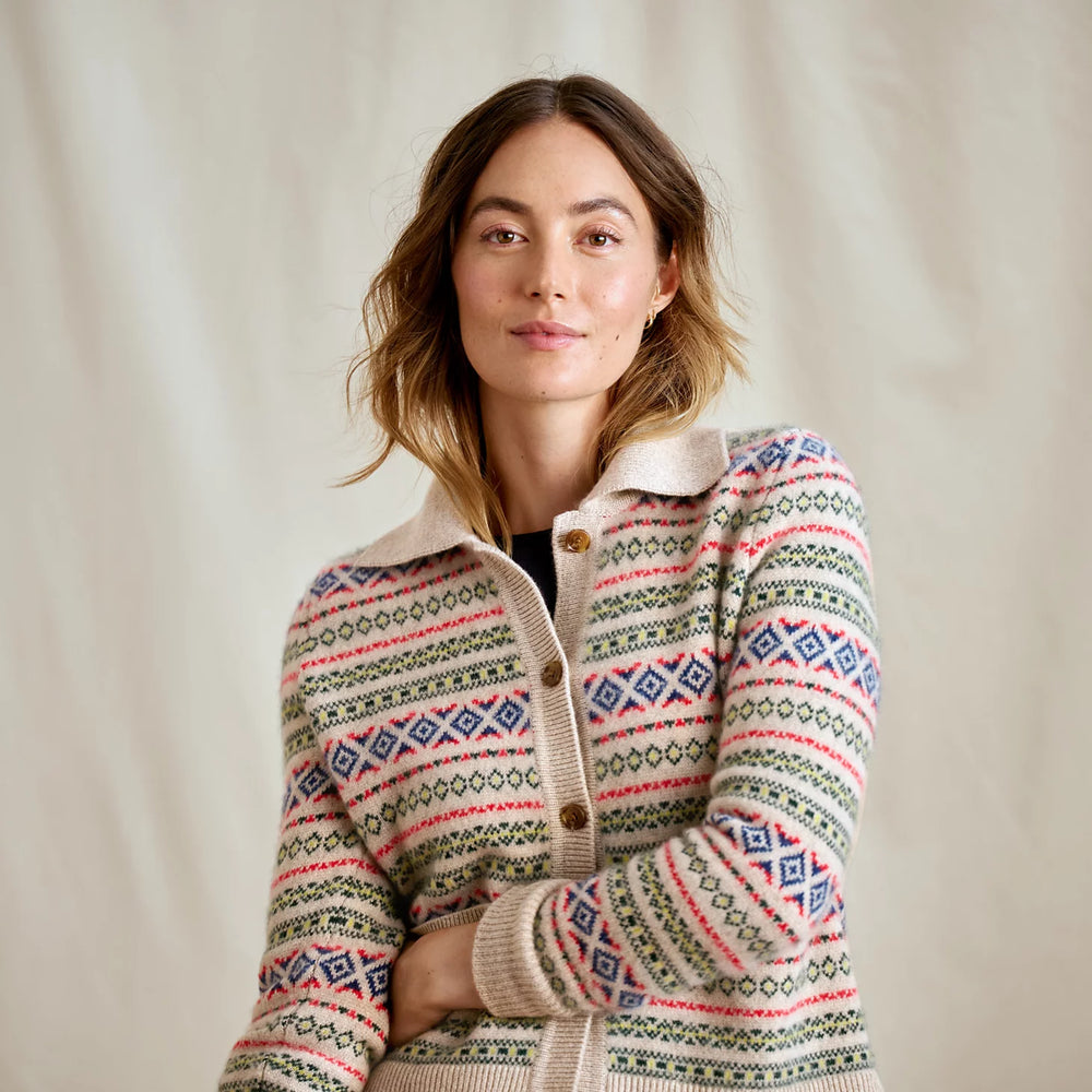 Fair Isle Patterned Brushed Cashmere Cardigan