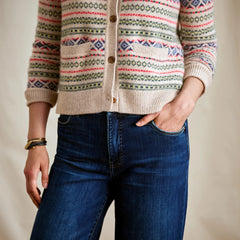 Fair Isle Patterned Brushed Cashmere Cardigan