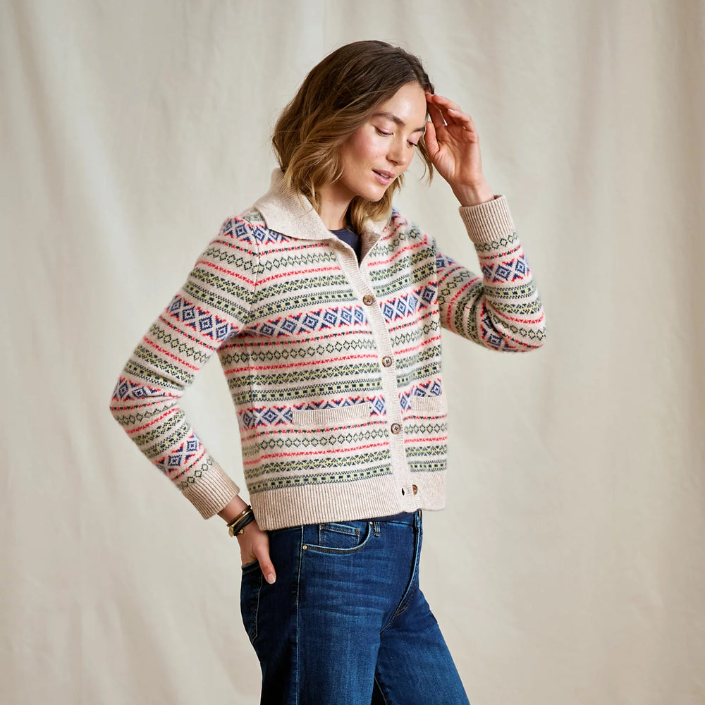 Fair Isle Patterned Brushed Cashmere Cardigan