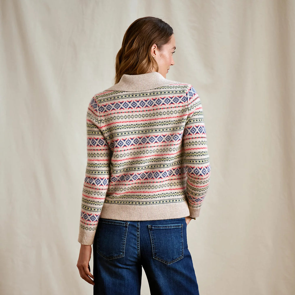 Fair Isle Patterned Brushed Cashmere Cardigan