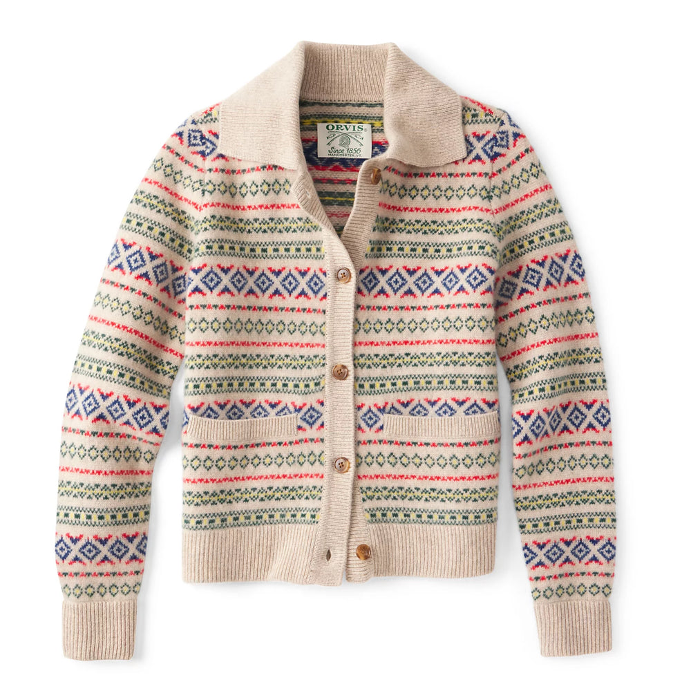 Fair Isle Patterned Brushed Cashmere Cardigan