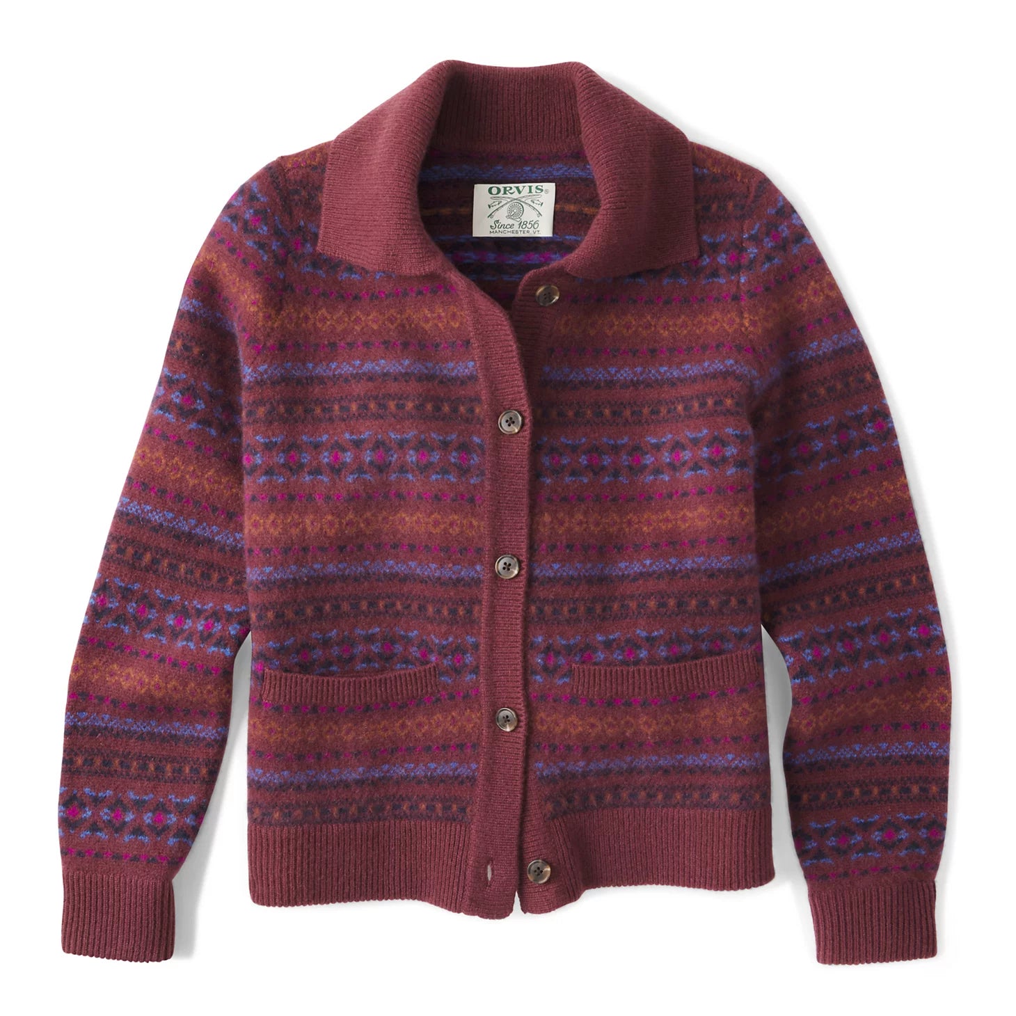 Fair Isle Patterned Brushed Cashmere Cardigan