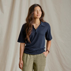 Featherweight Cashmere Polo Tee