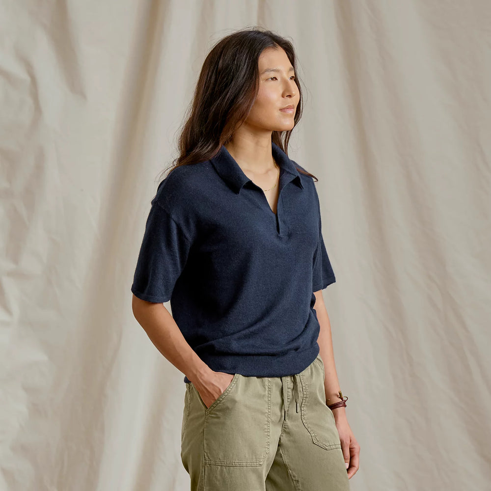 Featherweight Cashmere Polo Tee