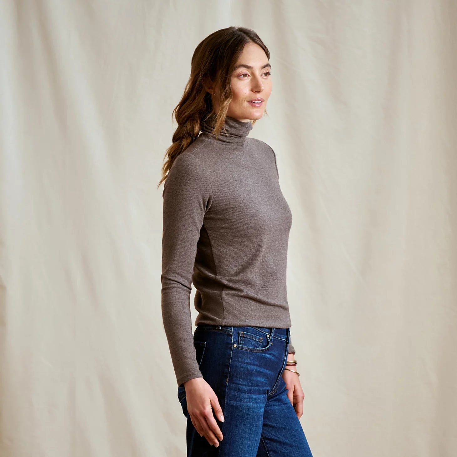 Ribbed Long-Sleeved Turtleneck